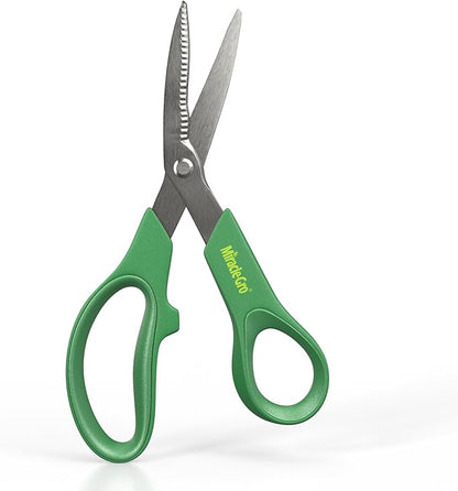 Miracle-Gro 8 in. All-Purpose Steel Garden Utility Shears with Serrated Blades – Comfort Grip Yard and Garden Scissors for Pruning Plants, Flowers, and Herbs