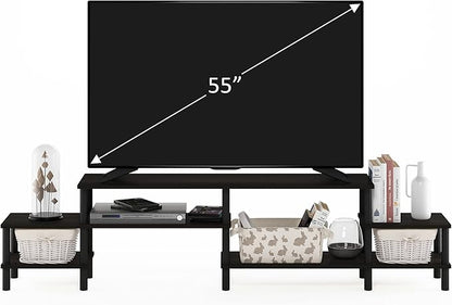 Furinno Turn-N-Tube Grand Stand for TV up, 78 Inch, Espresso