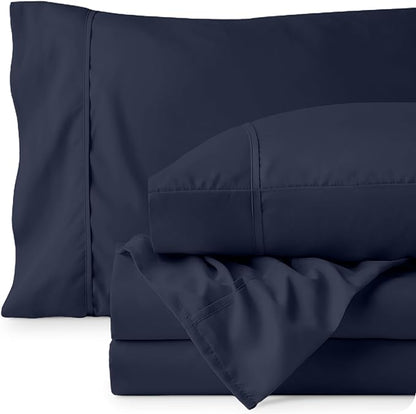 Bare Home Twin XL Sheet Set - College Dorm Size - Luxury 1800 Ultra-Soft Microfiber Twin Extra Long Sheets - Deep Pockets - Easy Fit - Extra Soft - 3 Piece Set - Bed Sheets (Twin XL, Midnight Blue)