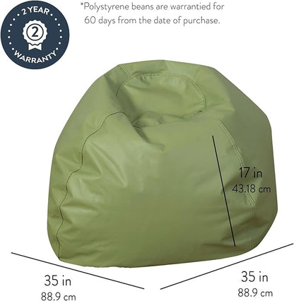 Children's Factory 35" Kids Bean Bag Chairs, Flexible Seating Classroom Furniture, Beanbag Ideal for Boy/Girl Toddler Daycare or Playroom, Sage (CF610-083)
