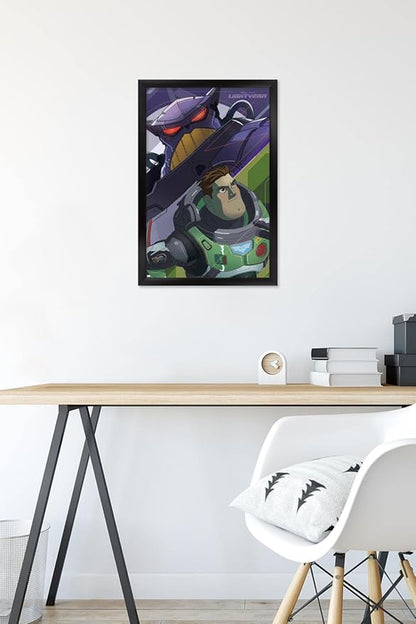 Trends International Disney Pixar Lightyear - Buzz and Zurg Wall Poster, 14.725" x 22.375", Black Framed Version