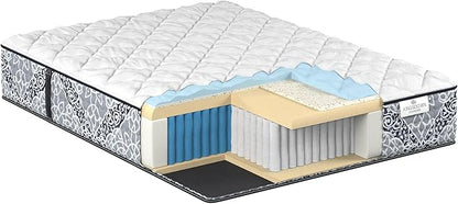 Kingsdown Cushion Firm Hybrid Mattress Queen Cooling Gel Memory Foam Layer Multi-Layered Motion Isolation Cool Sleep Quilted Top Luxury Mattresses, 13.5-Inch Passions Merridale