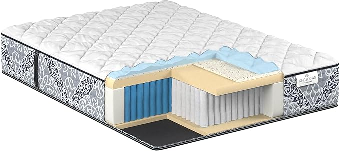 Kingsdown Cushion Firm Hybrid Mattress Twin XL Cooling Gel Memory Foam Layer Multi-Layered Motion Isolation Cool Sleep Quilted Top Luxury Mattresses, 13.5-Inch Passions Merridale