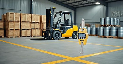 Klau Mini Hoist 300 kg / 600 lb Crane Scale Industrial Heavy Duty Digital Hanging Scales Yellow for Home Farm Factory Hunting