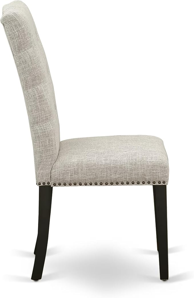 East West Furniture V627EL635-5 5 Piece Dining Table Set for 4 Includes a Rectangle Kitchen Table with V-Legs and 4 Doeskin Linen Fabric Parson Dining Chairs, 40x72 Inch, Multi-Color