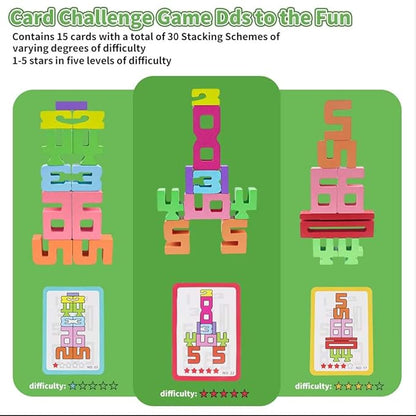 Wooden Number Building Blocks, 20Pcs Digital Building Blocks from 1 to 10, Easter, Party Favors, Stocking Stuffers, Classroom Must Haves, Back to School Supplies, School Supplies