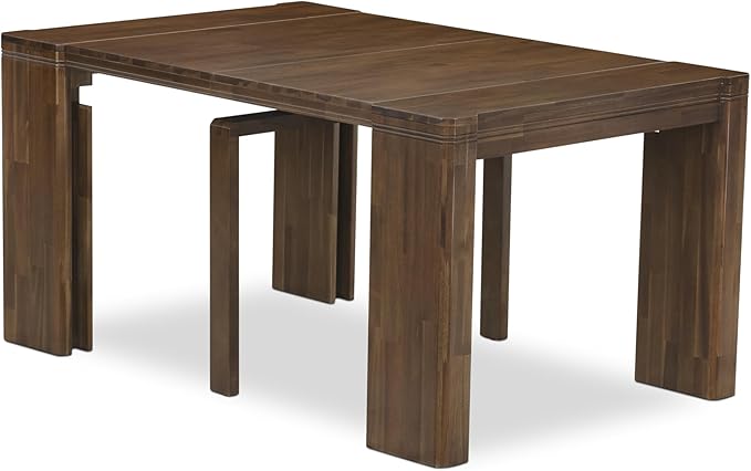 X02DA-208-12 - 5-Pc Kitchen Table Set includes an Extendable Rectangle Kitchen Table, 2 Polyester Fabric Dining Chairs and 2 Modern Benches, 39x120 Inch, Antique Walnut