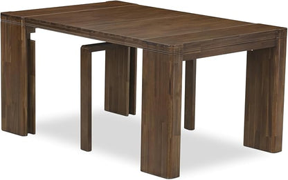 X02DA-208-12 - 5-Pc Kitchen Table Set includes an Extendable Rectangle Kitchen Table, 2 Polyester Fabric Dining Chairs and 2 Modern Benches, 39x120 Inch, Antique Walnut