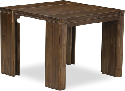 X07SI-BC8-04 - 10 Pieces Modern Dining Set contains an Extendable Rectangle Kitchen Table, 1 Coffee Table, 7 Dining Chairs and 1 Modern Bench, 39x120 Inch, Antique Walnut