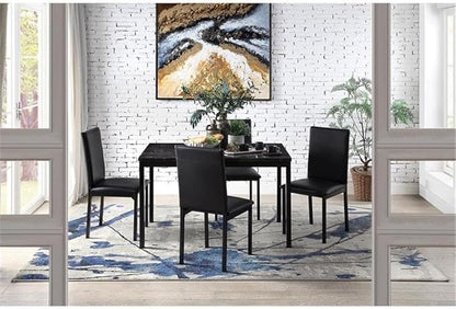 Homelegance Tempe PU Upholstered Dining Chair (Set of 4), Black