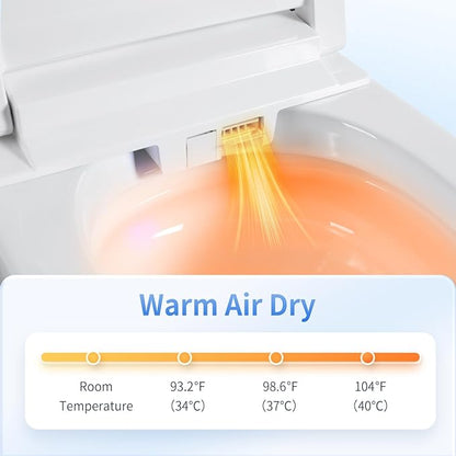 Smart Toilet with Bidet Built In&Auto Flush, Hands-Free One-Piece Modern Toilet, Heated Seat & Instant Warm Water, Foot Sensor & Remote Control, Easy DIY Installation(Elongated, White)