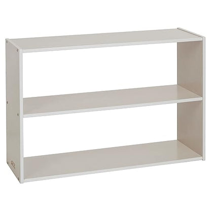 ECR4Kids Streamline 2-Shelf Double-Sided Storage Cabinet, 24in, Classroom Furniture, White Wash
