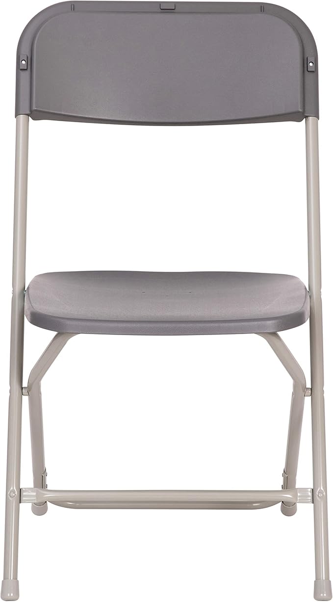 Flash Furniture Hercules Big and Tall Commercial Folding Chair - Extra Wide 650LB. Capacity - Durable Plastic - Gray, 4-Pack