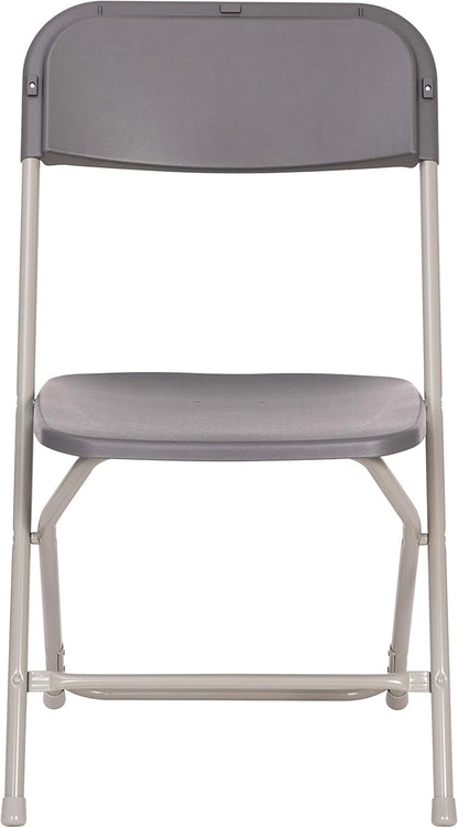 Flash Furniture Hercules Big and Tall Commercial Folding Chair - Extra Wide 650LB. Capacity - Durable Plastic - Gray, 4-Pack