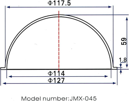 JMX Acrylic/PC CCTV Replacement Clear Camera Dome Cover Security Camera Housing Pet Dog Fence Window Skylight Window (4.5 Inches, Transparent)
