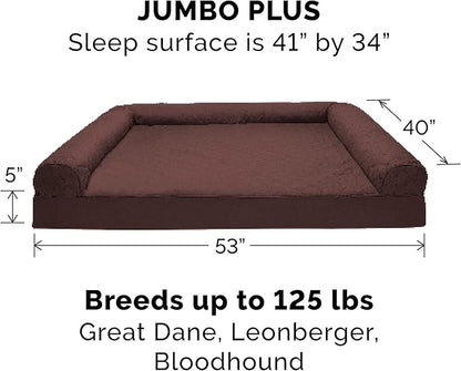 Furhaven Replacement Dog Bed Cover Quilted Sofa-Style, Machine Washable - Coffee, Jumbo Plus (XX-Large)
