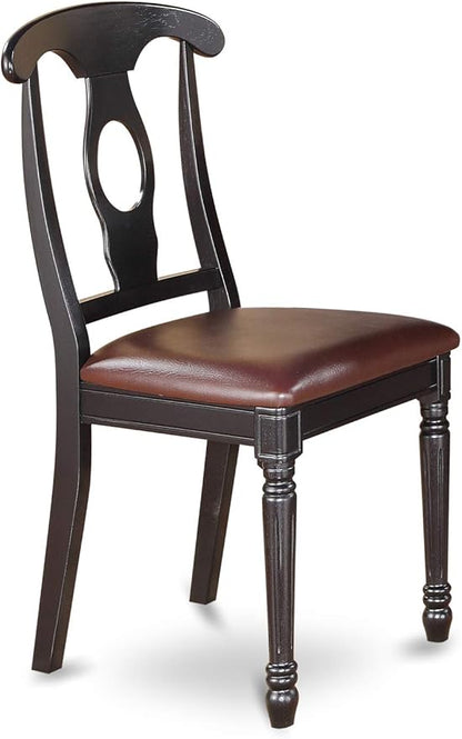 East West Furniture LGKE5-BCH-LC 5 Piece Dinette Set for 4 Includes a Rectangle Dining Room Table with Butterfly Leaf and 4 Faux Leather Kitchen Dining Chairs, 42x84 Inch, Black & Cherry