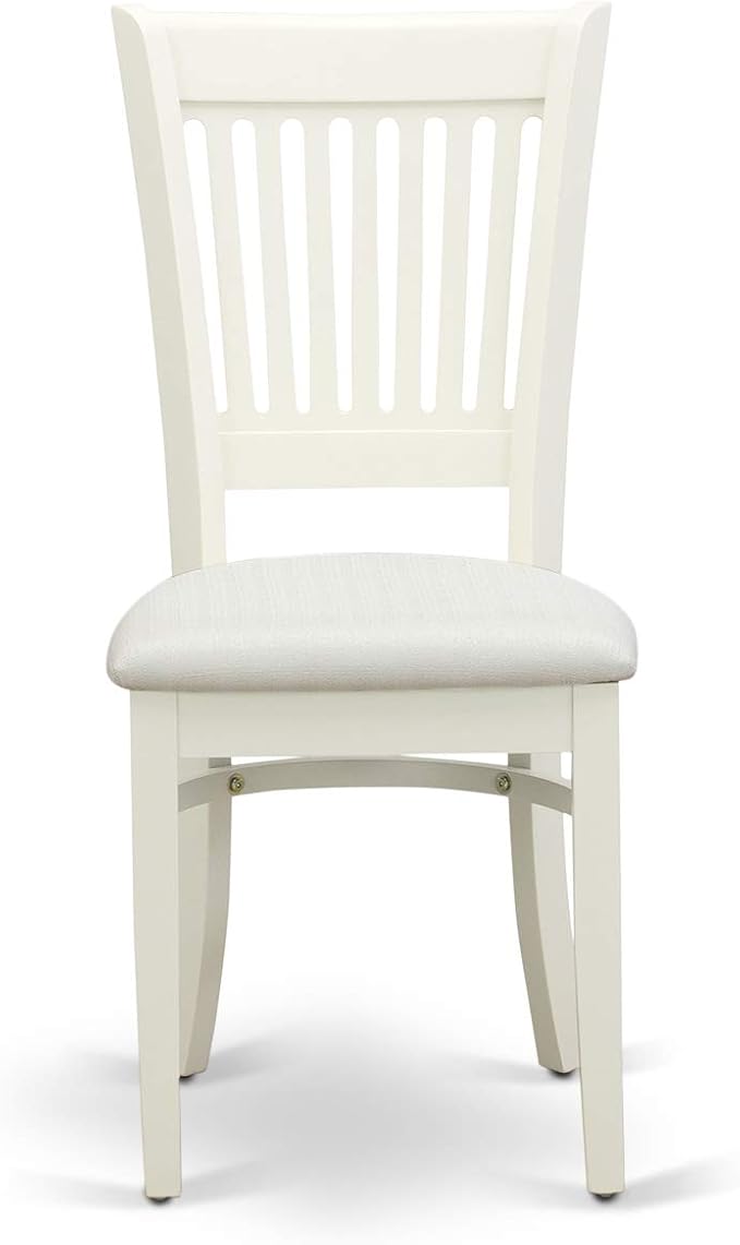 East West Furniture VAVA7-LWH-C 7 Piece Modern Dining Table Set Consist of an Oval Wooden Table with Butterfly Leaf and 6 Linen Fabric Upholstered Dining Chairs, 40x76 Inch, Linen White
