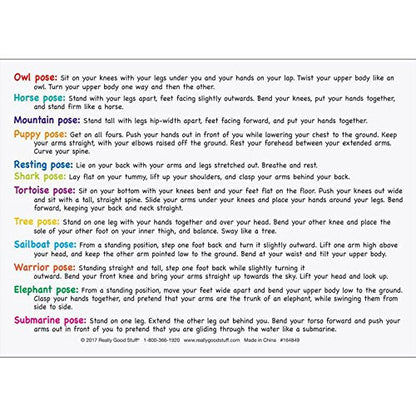 Really Good Stuff Children’s Yoga and Mindfulness Kit, Yoga for Kids with 24 Chips with Poses, Instruction Card and Poster- Encourage Students to Exercise, be Calm and de-Stress