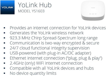 YoLink Smart Thermostat, Now Heat Pump Compatible, Android & iOS App, YoLink Hub Included
