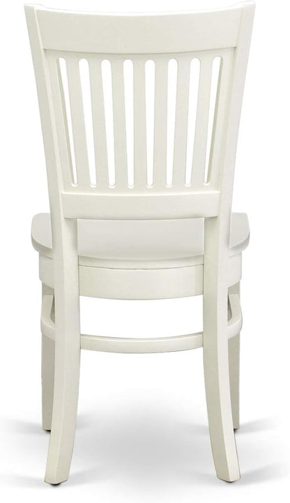 East West Furniture BOVA3-LWH-W 3 Piece Modern Dining Table Set Contains a Round Kitchen Table and 2 Kitchen Dining Chairs, 42x42 Inch, Linen White