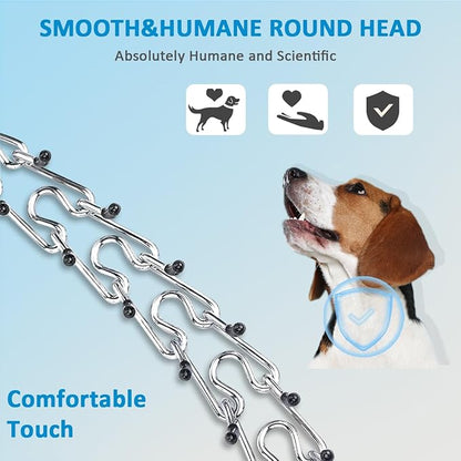 Prong Collar for Dogs, Dog Training Collar, Adjustable Size Dog Pinch No Pull Collar with Quick Release Buckle for Small Medium Large Dogs(Packed with Two Extra Links)