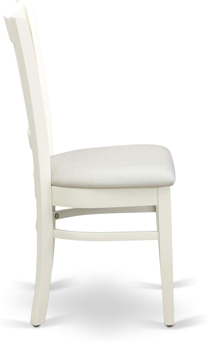 East West Furniture VAVA9-LWH-C 9 Piece Dining Set Includes an Oval Dining Room Table with Butterfly Leaf and 8 Linen Fabric Upholstered Kitchen Chairs, 40x76 Inch, Linen White