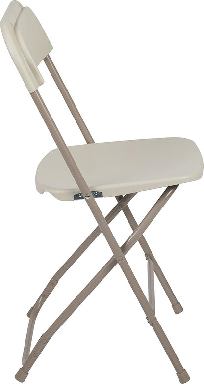 Flash Furniture Hercules Series Plastic Folding Chair - Beige - 4 Pack 650LB Weight Capacity Comfortable Event Chair-Lightweight Folding Chair
