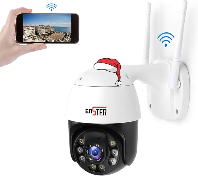 ENSTER 4K Outdoor Compatible Onvif - 4LED Smart Night Vision, AI Human/Vehicle Detection, IP66 Metal Housing