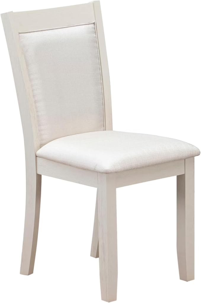 East West Furniture V027MZ001-6 6 Piece Dining Set Contains a Rectangle Dining Room Table with V-Legs and 4 Cream Linen Fabric Upholstered Chairs with a Bench, 40x72 Inch, Multi-Color