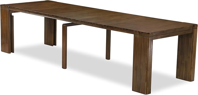 X12SI-008-04 - 13 Pieces Kitchen Dining Table Set includes an Extendable Rectangle Kitchen Table and 12 Dining Chairs, 39x120 Inch, Antique Walnut