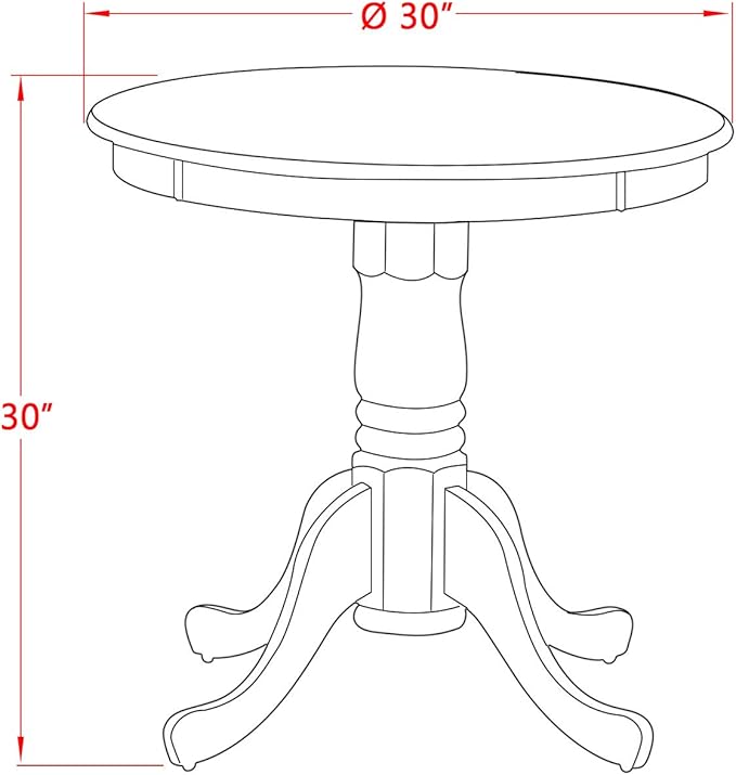 East West Furniture ESCE3-OAK-07 3 Piece Dinette Set for Small Spaces Contains a Round Dining Table with Pedestal and 2 Limelight Linen Fabric Upholstered Chairs, 30x30 Inch, Oak
