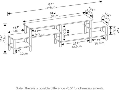 Furinno Turn-N-Tube Grand Stand for TV up, 78 Inch, Espresso