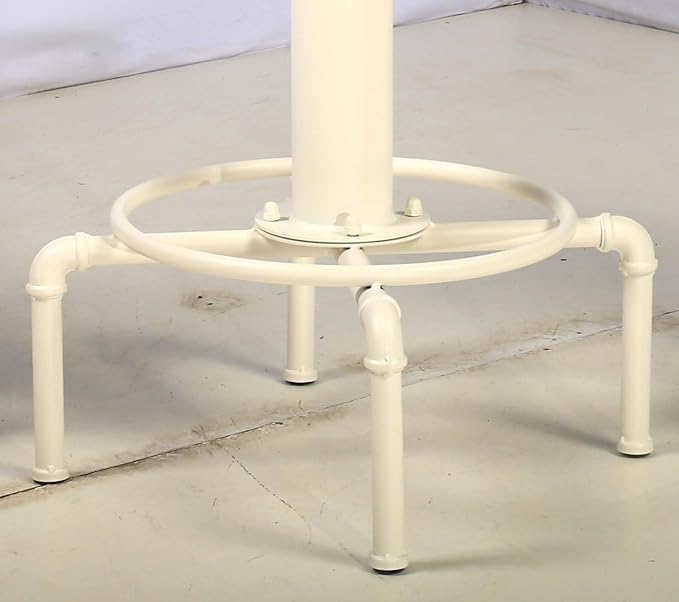 Topower Industrial Bar Table 31.5-41.3" Adjustable Pub Table Kitchen Dining Coffee Bistro Table (Antique White)