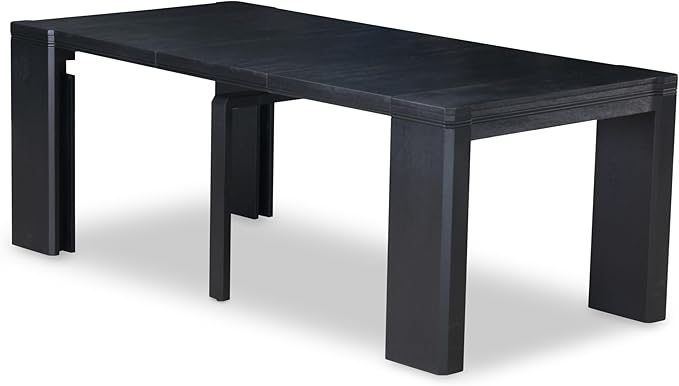 X12VE-0C6-50 - 14-Pc Dining Room Set a Rectangular Dining Table with a coffee Table and 12 Dark Gotham Grey Linen Fabric kitchen Chair, 39x120 Inch, Wire Brushed Black