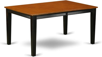 East West Furniture QUPF9-BCH-W 9 Piece Kitchen Table Set Includes a Rectangle Dining Table with Butterfly Leaf and 8 Dining Chairs, 40x78 Inch, Black & Cherry