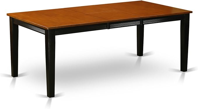 East West Furniture QUPF9-BCH-W 9 Piece Kitchen Table Set Includes a Rectangle Dining Table with Butterfly Leaf and 8 Dining Chairs, 40x78 Inch, Black & Cherry