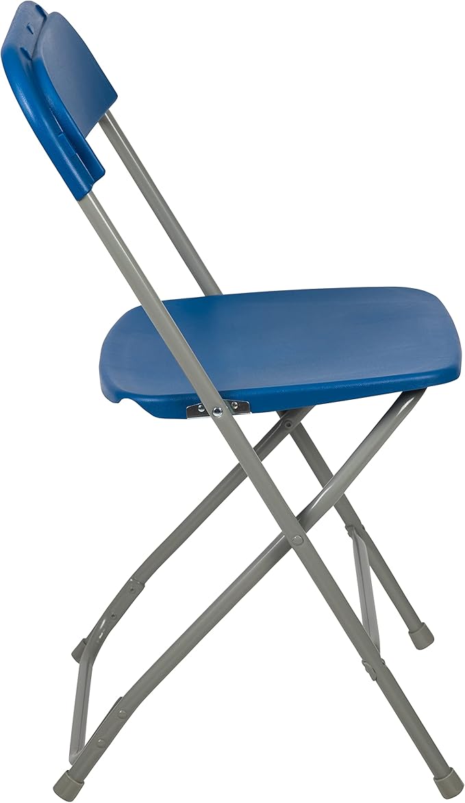 Flash Furniture Hercules Series Plastic Folding Chair - Blue - 4 Pack 650LB Weight Capacity Comfortable Event Chair-Lightweight Folding Chair