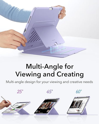 ESR for iPad Air 13 Inch Case M4/M3/M2 (2026/2025/2024), Vertical Stand Cover, Multi Stand Angles, Ultra-Stable Case with Pencil Holder, Flip Series, Light Purple
