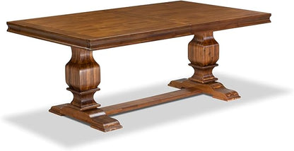 NKFL7-AWA-04-7-Piece Dining Table Set Consists of a Breakfast Table and 6 Light Tan Linen Fabric Dining Chairs with Padded Chair Back - Antique Walnut Finish.