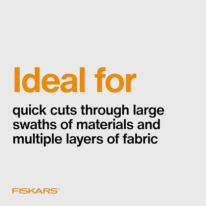 Fiskars 9-Inch Bent Dressmaker Shears, Orange, Stainless Steel Blades for Fabric Cutting, Ergonomic Handle for Comfort and Precision