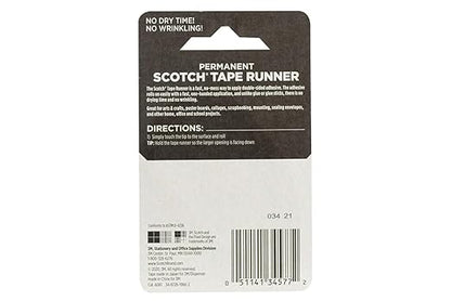 3M 6061 Scotch Double Sided Adhesive Roller Tape Runner, Permanent, Acid-Free, Photo-Safe Adhesive for Scrapbooking, Photo Mounting, and Crafts, 0.27 in x 26 ft per Roller, Pack of 6