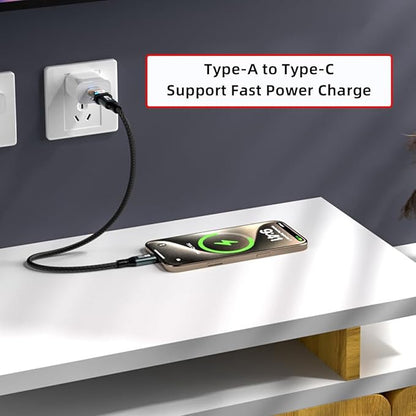 CY 3pcs/lot Type-C Smart LED USB-C to USB3.2 Type-A Adapter OTG 10Gbps 40Gbps 120W 240W Data Fast Charging Tester Detector