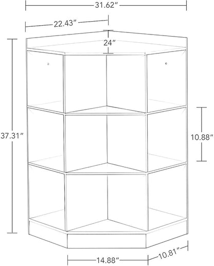 RiverRidge Home 6-Cubby, 3-Shelf Corner Cabinet for Kids, White