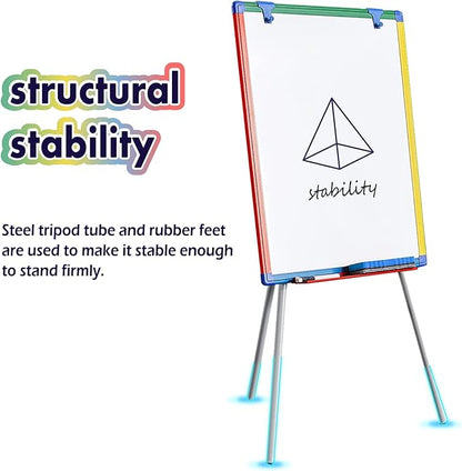 Magnetic Easel for Kids - Height Adjustable 36-63" Dry-Erase Board and Whiteboard - Perfect for Kids Art Activities 36x24 inch White Board Flipchart Board
