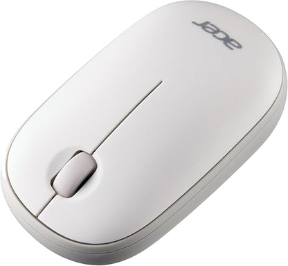 acer Computer Mouse Wireless, 2.4G Slim USB Wireless Mice with USB-A Receiver, 1600 DPI Optical, Laptop Mouse with Plug and Play for Right/Left Handed Users (for Chromebooks, Windows PC & Mac) White