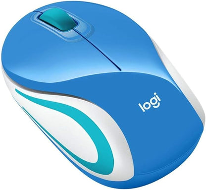Logitech Wireless Mini Mouse M187 Ultra Portable,1000 DPI Optical Tracking, 3-Buttons, PC/Mac/Laptop - Palace Blue