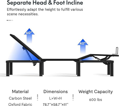 FLEXISPOT S2E Adjustable Bed Frame Base Queen with 10-Inch Cooling Gel Memory Foam Mattress, Whisper Quiet Durable Motor, Adjustable Legs, Easy Assembly – Bonus 4-Piece Queen Sheet Set Included