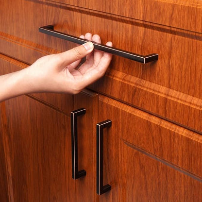 KOOFIZO Solid Square Bar Cabinet Handle - Oil Rubbed Bronze Furniture Pull, 10 Inch/256mm Screwhole Distance, 1-Piece for Kitchen Cupboard Door, Bedroom Dresser Drawer, Bathroom Wardrobe Hardware