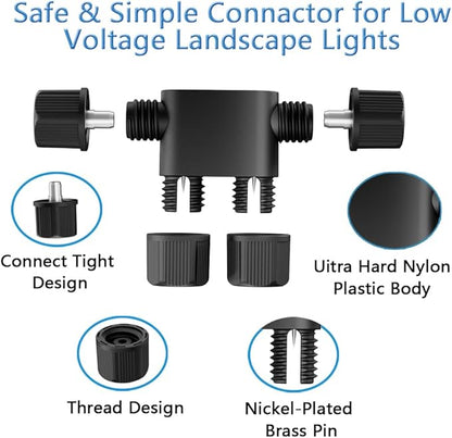 NETEHA 16 Pack Low Voltage 12-18 Gauge Wire Connectors for Landscape Lighting, Pathway Lights, Outdoor LED Lights